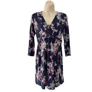 Boden Marian Confetti Dot Floral Print Jersey Tunic Dress 6 Petite